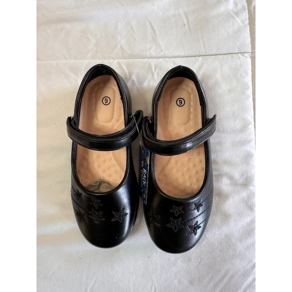 New Hawkwell Girls Dress Shoes Mary Jane Slip-on Black Size 9 Little Kid Uniform